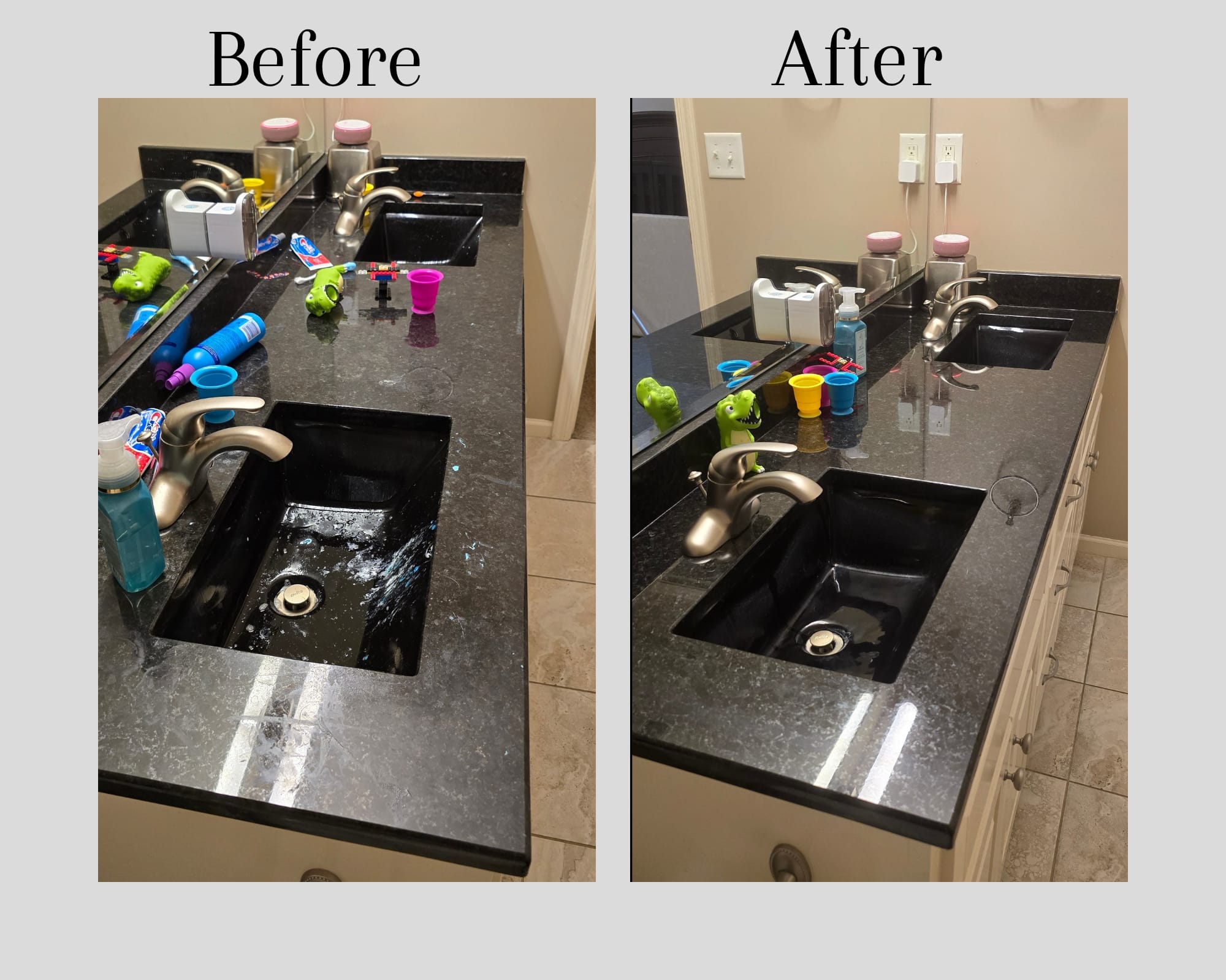 Before and after: Bathroom counter transformation