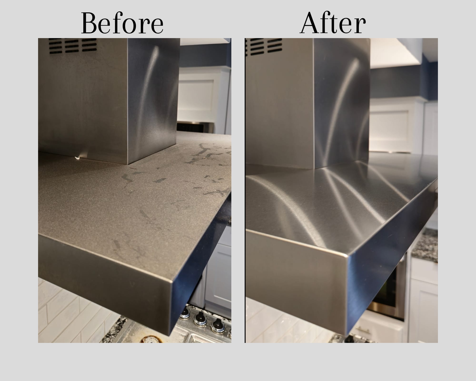 Before and after: Range hood deep clean