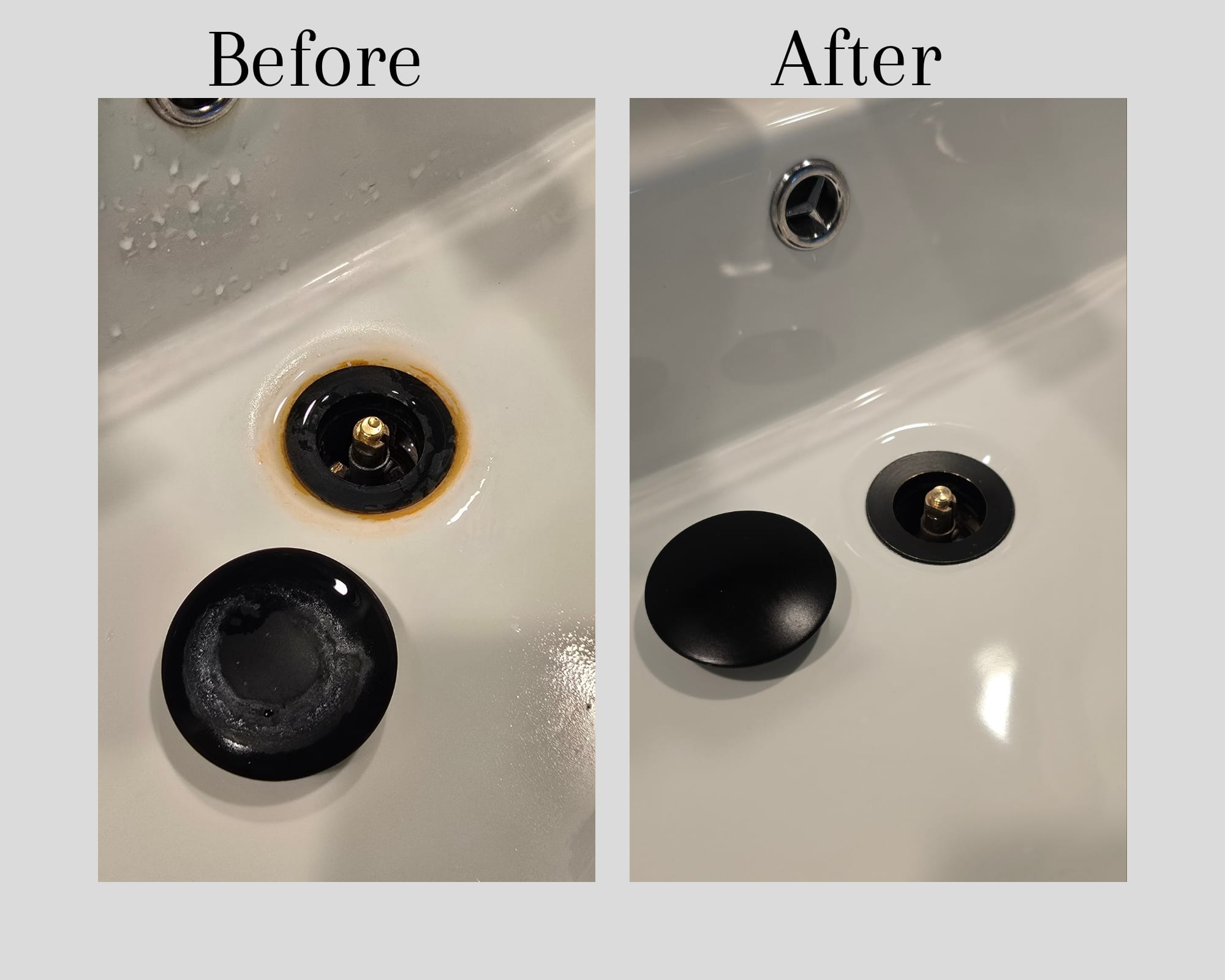 Before and after: Sink drain restoration
